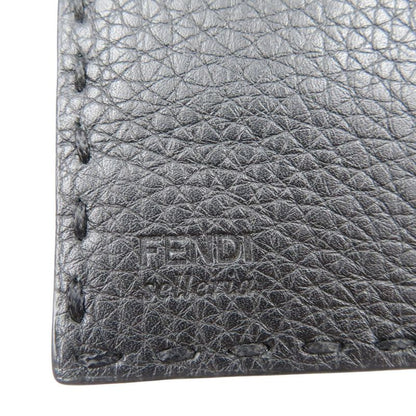 Fendi Selleria 7m0186 Calf Silver Hardware Black Bifold Long Wallet 1380 Fendi