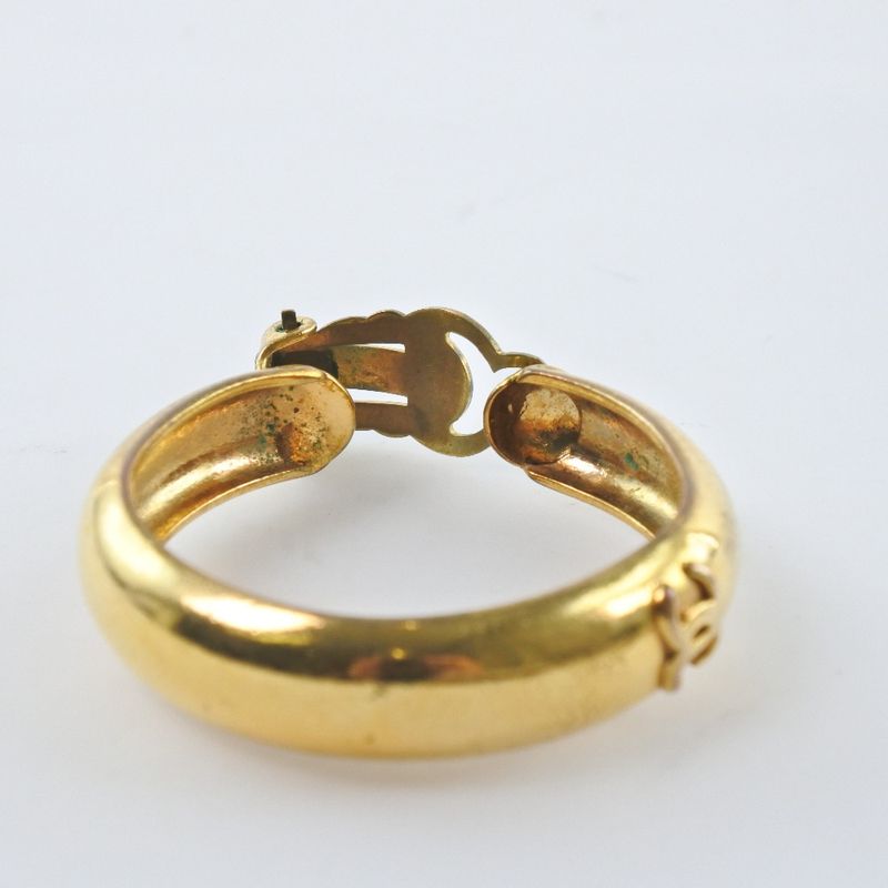 Chanel Coco Mark Hoop Gold Plated Gold 29 Ladies 19g Earrings