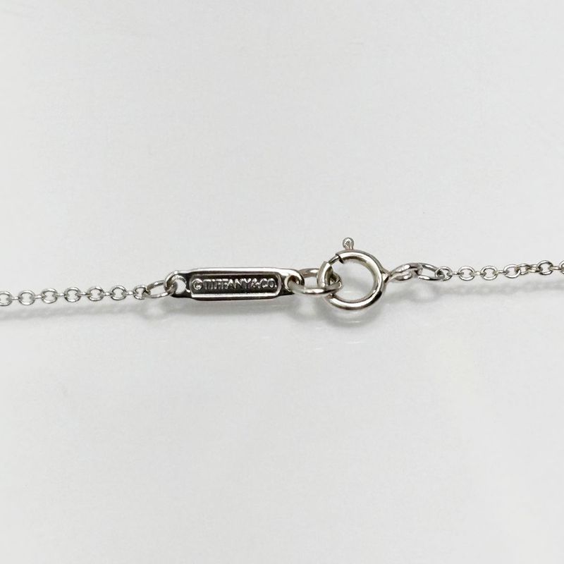 Tiffany & Co 18k Diamond Necklace Metro Bow Mini Pendant White Gold