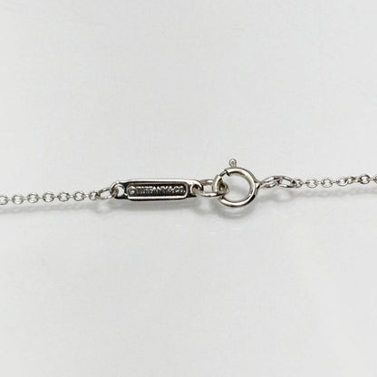 Tiffany & Co 18k Diamond Necklace Metro Bow Mini Pendant White Gold