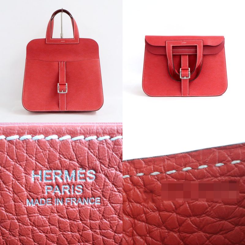 Hermes Alzan 31 Taurillon Clemence Rouge Tomato Vermillion Silver