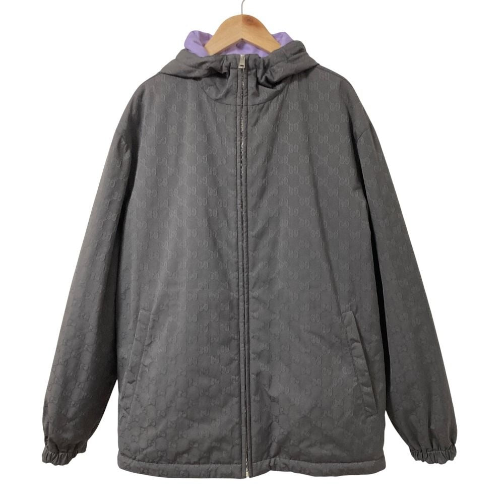 Gucci GG Nylon Reversible Padding Zip Hoodie 44 Jacket