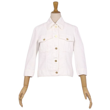 Celine Jacket Denim Jacket Seventh Sleeve White Deni