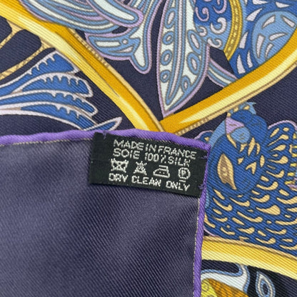 Hermes Scarf Silk Carre 90 la Charmante Aux Animaux Animal Paradise Purple — view 9