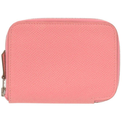 Hermes Azap Mini Veau Epsom Rose Confetti Silver Coin Case Wallet