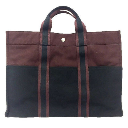 Hermes Tote Bag Fourre Tout MM Bordeaux and Black