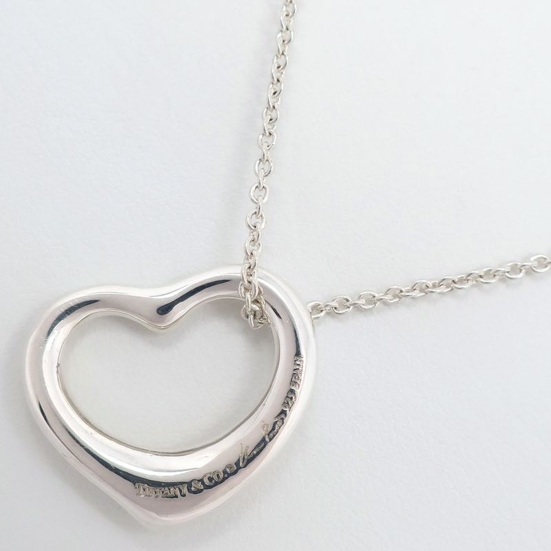 Tiffany & Co Open Heart Elsa Peretti 925 Silver Ladies 6.8g Necklace