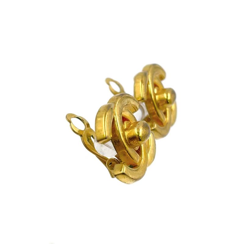 Chanel Turnlock GP Gold Earrings