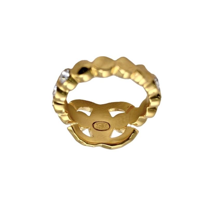 Chanel Ring Ab9933 B09972 CC Mark Ring Metal Strass Gold Crystal #10 Unused