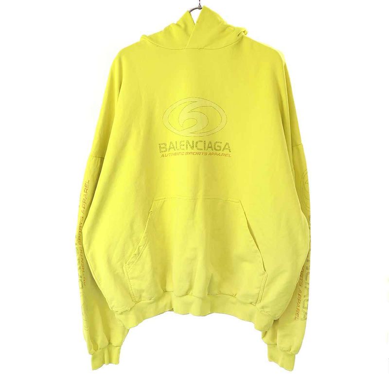 Balenciaga 24ss Surfer Round Hoodie Logo Print Pullover Hoodie 761458 Tpvm5