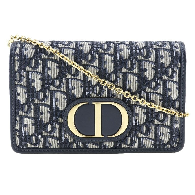 Christian Dior 2-Way Waist Pouch Trotter Oblique Canvas Leather Navy