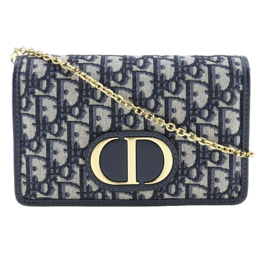 Christian Dior 2-Way Waist Pouch Trotter Oblique Canvas Leather Navy