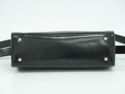 Authentic Celine Leather Shoulder Bag Pochette Black Bag Pre-owned [follow-up