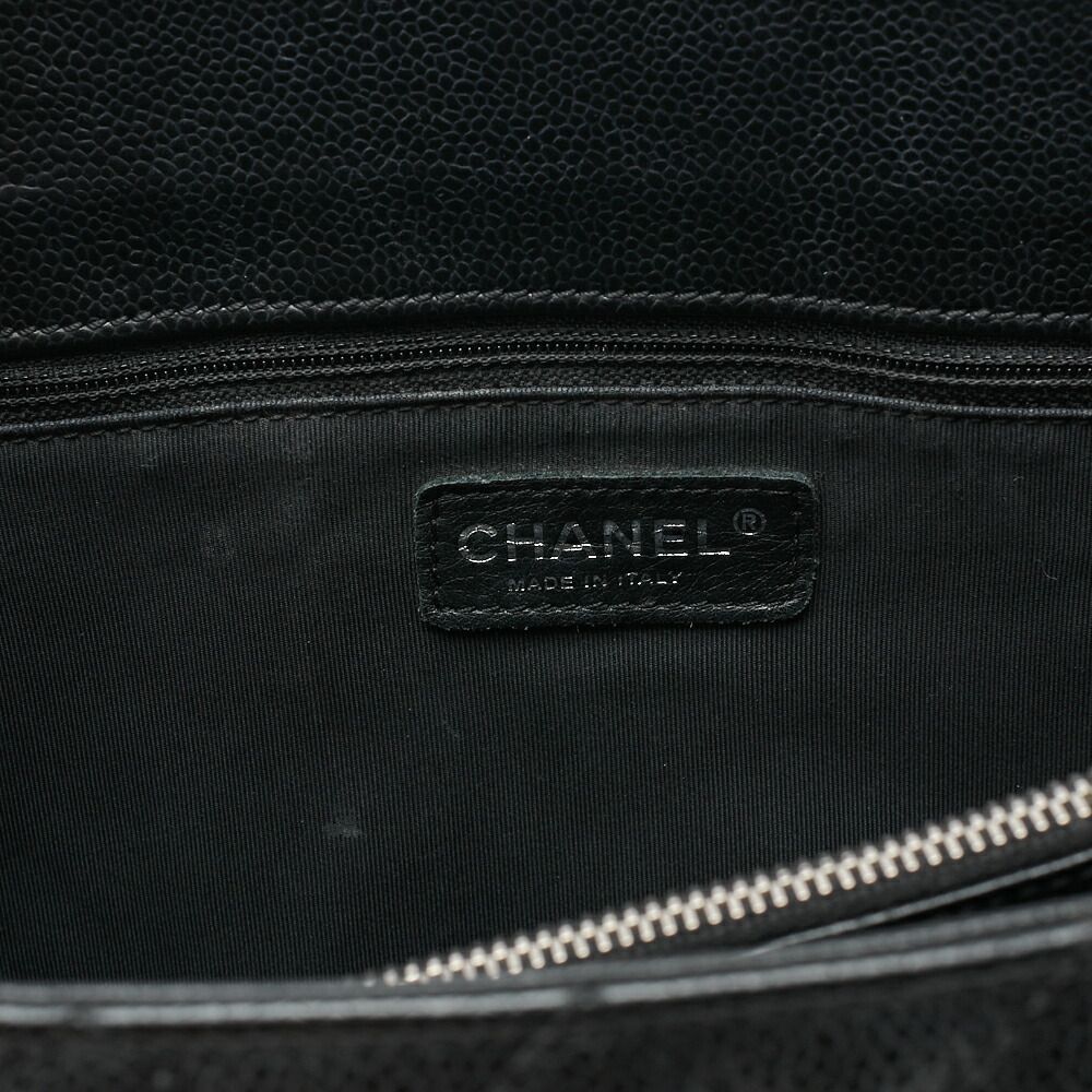 Chanel Shoulder Bag Matelasse GST Chain Tote Cabiskin Black Silver Hardware