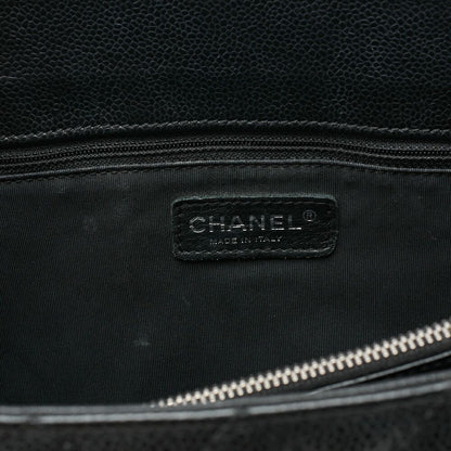 Chanel Shoulder Bag Matelasse GST Chain Tote Cabiskin Black Silver Hardware