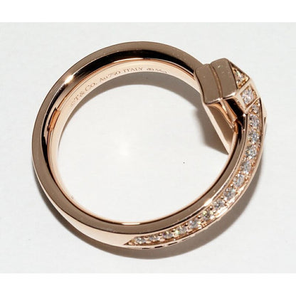 Tiffany & Co Ring 18K Pink Gold Diamond 055 CT T One Width 45 mm — view 5