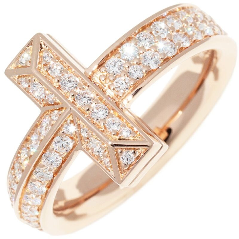 Tiffany & Co Ring 18K Pink Gold Diamond 055 CT T One Width 45 mm
