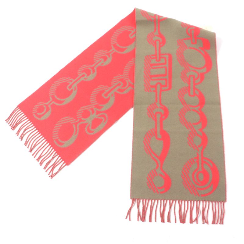  Hermes Dre Buckle 100% Cashmere Fringed Scarf Glaze Pink With Box Made In