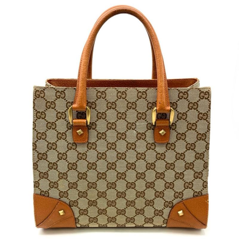 Gucci Tote Bag GG Canvas Leather 120895 Beige
