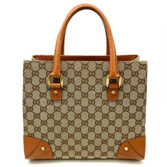 Gucci Tote Bag GG Canvas Leather 120895 Beige