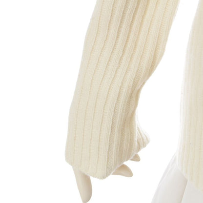 Saint Laurent 2021 Wool Cashmere YSL Logo Turtleneck Knit Sweater 666098 White M