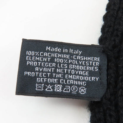 Chanel Cashmere Writing Logo Embroidery Sequin Knit Scarf Shawl Black — view 6