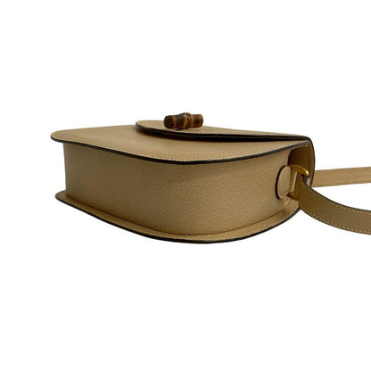 Gucci Vintage Bamboo Turnlock Leather Shoulder Bag