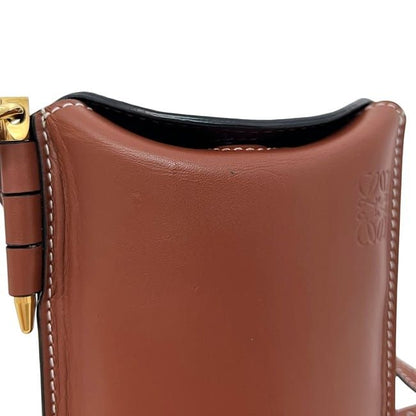 Loewe Shoulder Bag Phone Shoulder Brown Gate Open
