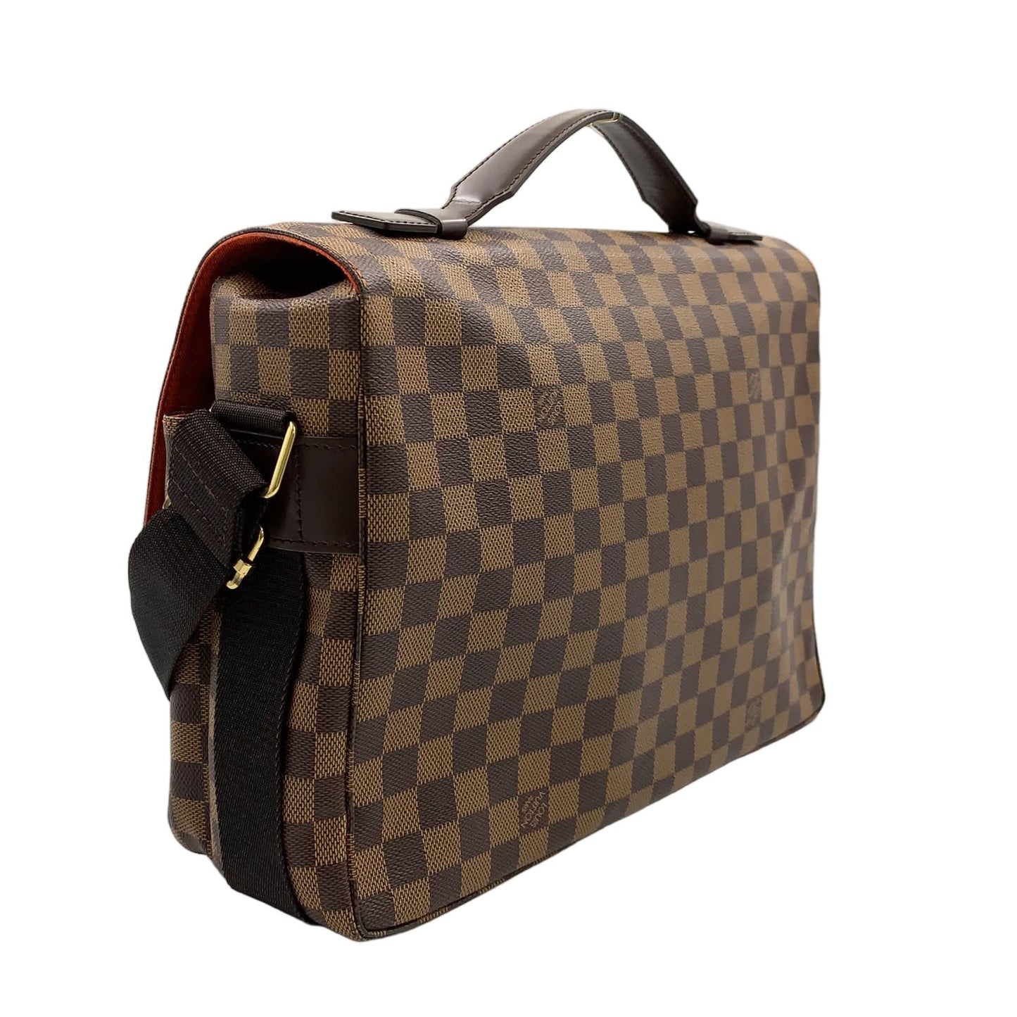 Louis Vuitton Broadway Damier Ebene Leather Brown Shoulder Bag Gold — view 2