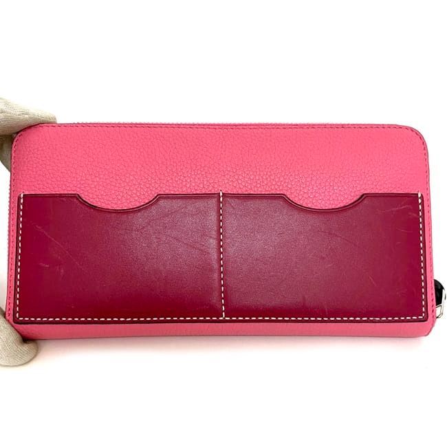 Loewe Round Zipper Long Wallet Pink Anagram Wallet Leather Preowned