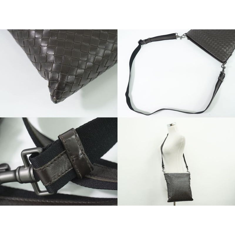 Bottega Veneta Intrecciato Shoulder Bag Pochette Leather Brown — view 6
