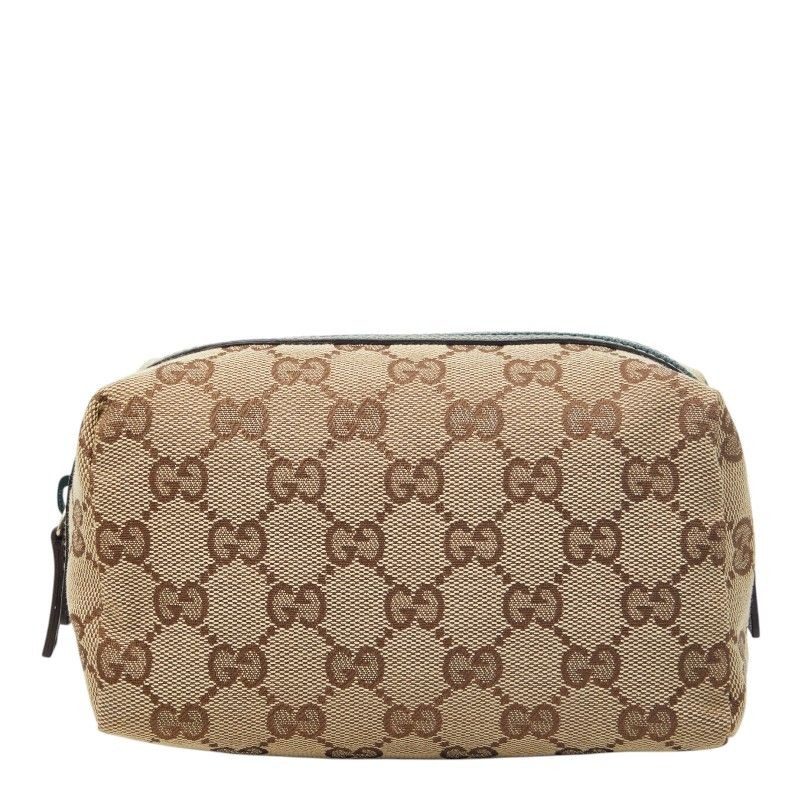 Gucci GG Canvas Pouch Case Beige Green
