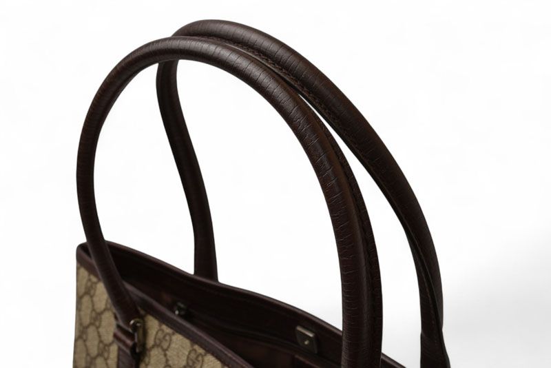 Gucci Tote Shopping Bag A4 Gucci GG Plus Leather GG Brown Beige 114595