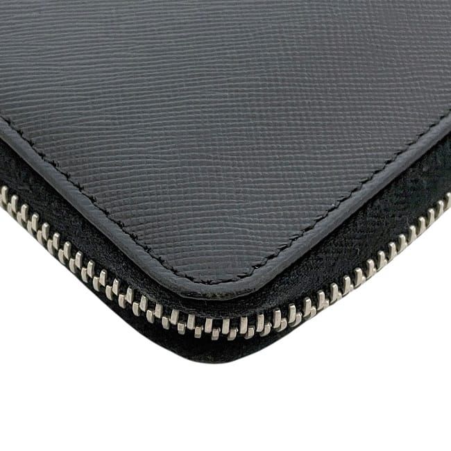 Prada Round Zipper Long Wallet Black NERO 2ml220 Excellent Condition
