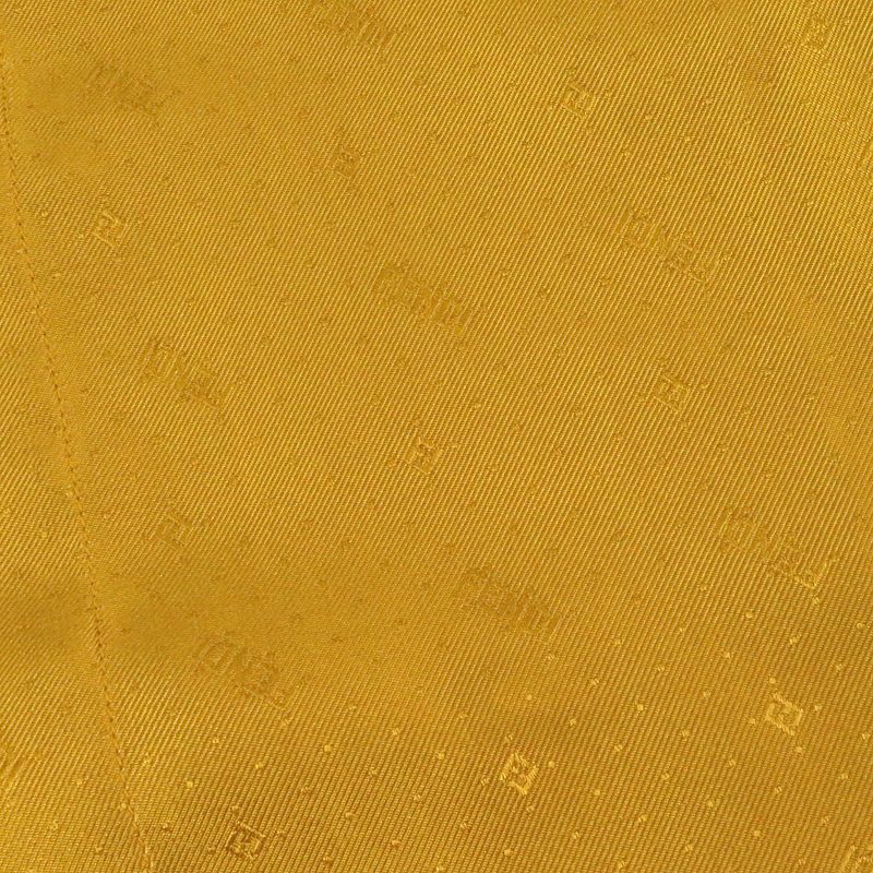 Fendi 2021 Fs0808 100% Silk Logo All Over Zucca Fly Front Long Sleeve Shirt