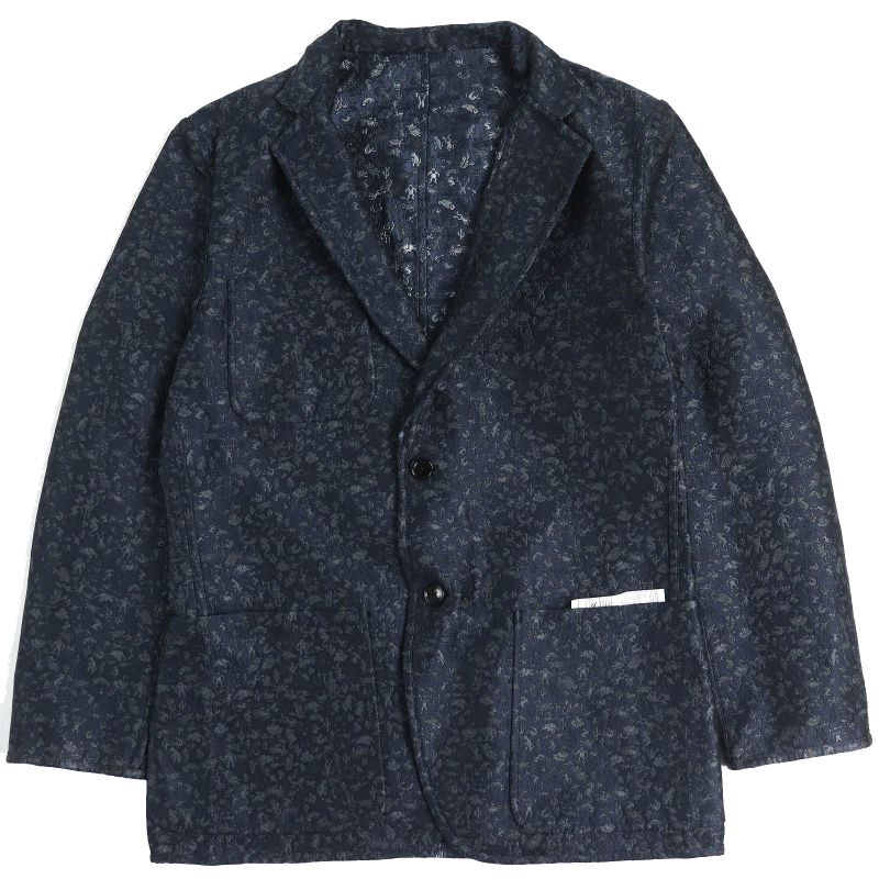 Hermes G19936 All-over Jacquard Weave Reversible Single Tailored Jacket In Navy