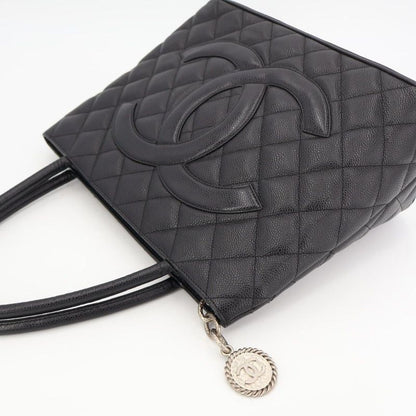 Chanel Chanel Medallion Tote Caviar Black Silver Hardware Bag
