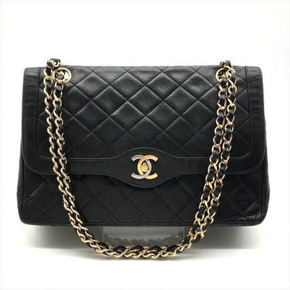 Chanel CC Logo Quilted Lambskin Limited Edition Double Flap Chain Shoulder Bag
