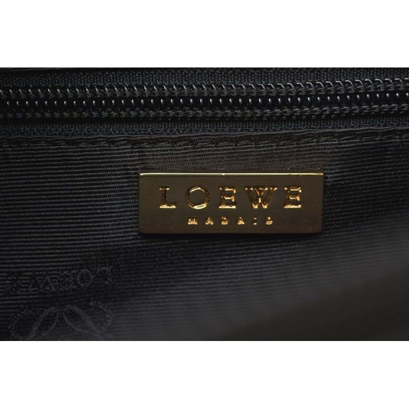 Loewe Handbag Vintage Bag Anagram Metal Handle Green Black — view 10