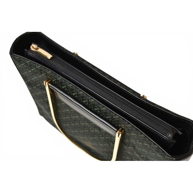 Loewe Handbag Vintage Bag Anagram Metal Handle Green Black — view 7