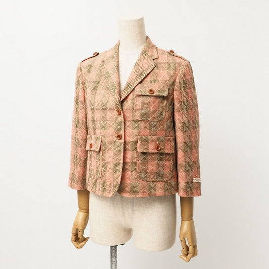 Gucci Tailored Jacket Size 42 Cropped Cleeve Check