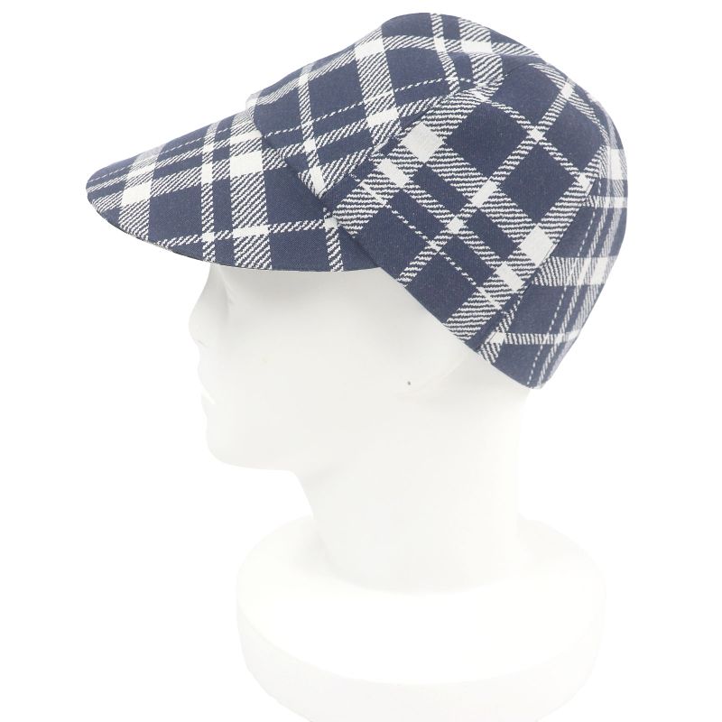 Christian DIOR 14che921i134 Checked Lined Oblique Hat Baseball Cap Navy 57
