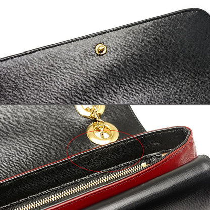 Gucci Chain Shoulder Bag 576421 Leather Red And Black Storage With Bag