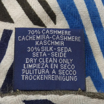 Hermes Shawl Silk Cashmere Beige Blue Brown — view 3