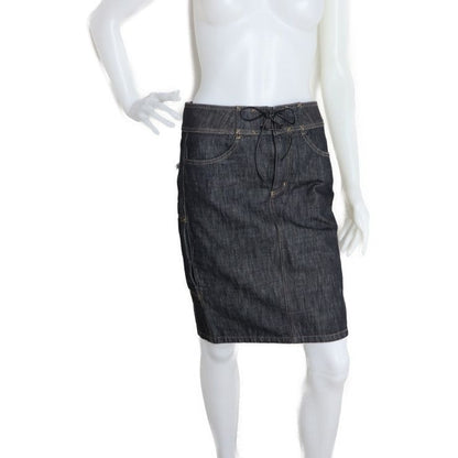 Gucci Skirt 40 Cotton Denim Black Tight Knee Length Jeans