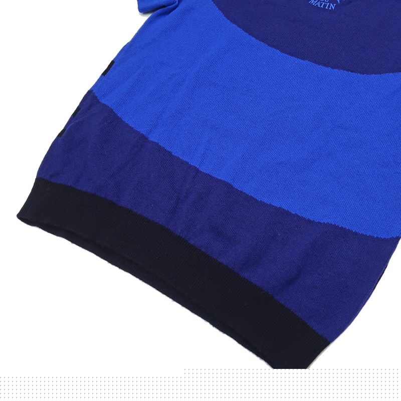 Hermes Short Sleeve Knit Morning Walk 34 Size Blue 2h2645d2 Cashmere