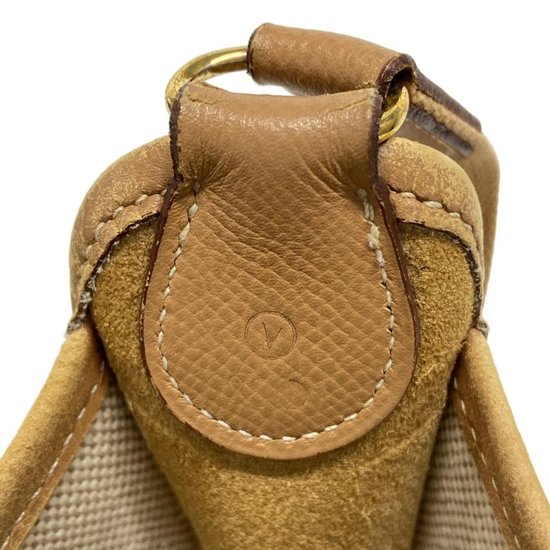 Hermes Shoulder Bag Vespa PM Beige And Brown Gold Hardware Leather