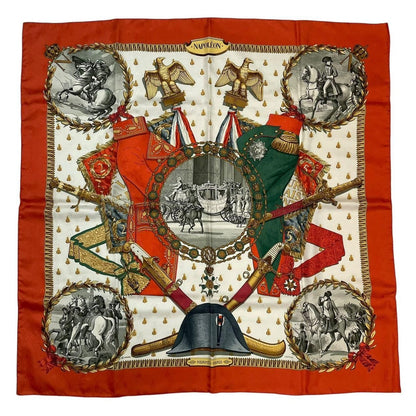 Hermes Scarf 100% Silk Carre 90 Napoleon Red — view 2