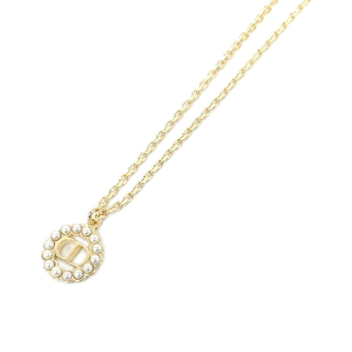 Dior Petit CD Circle Necklace White Gold