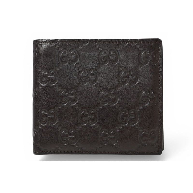 Gucci Wallet Billfold Fold Guccissima Dark Brown